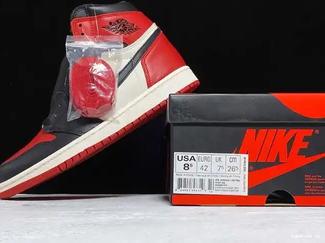 Air 555088-610 High 1 OG Retro Jordan Toe Bred 0418